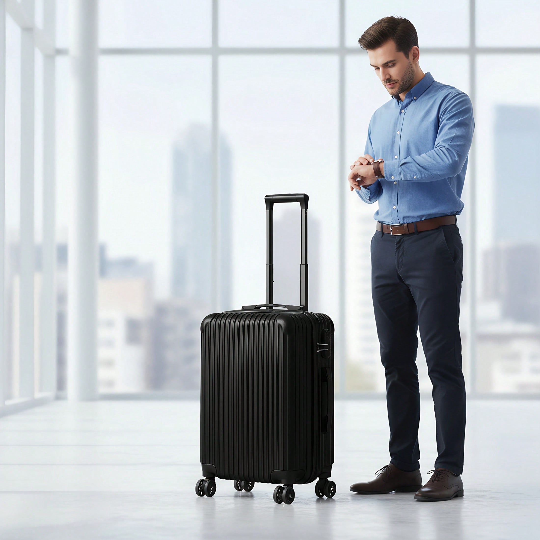 Spinner Wheel Rolling Suitcase 20 Inch - Maleta de cabina rígida de 20