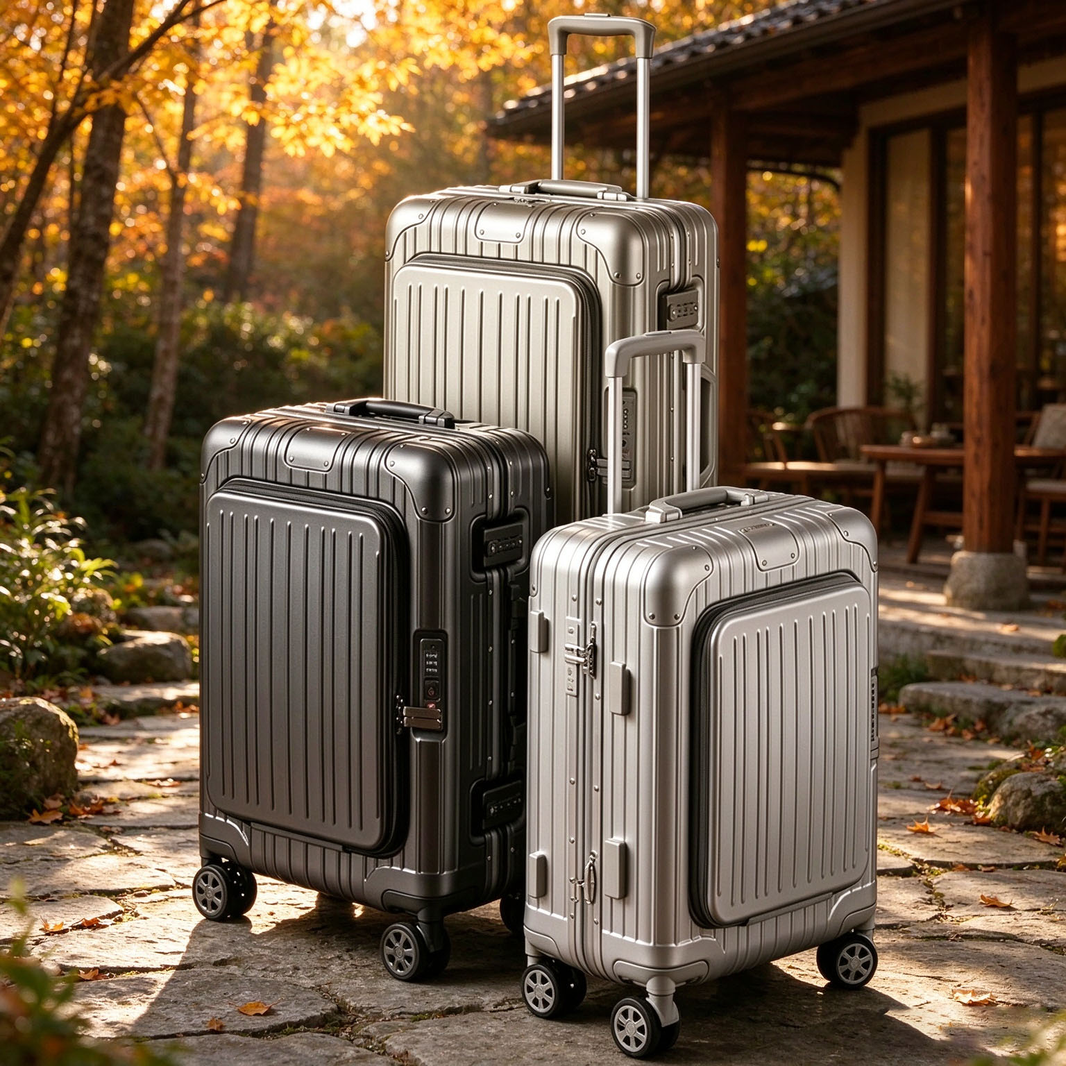 Spinner Wheel Rolling Suitcase 20 Inch - Maleta de viaje con apertura frontal,
