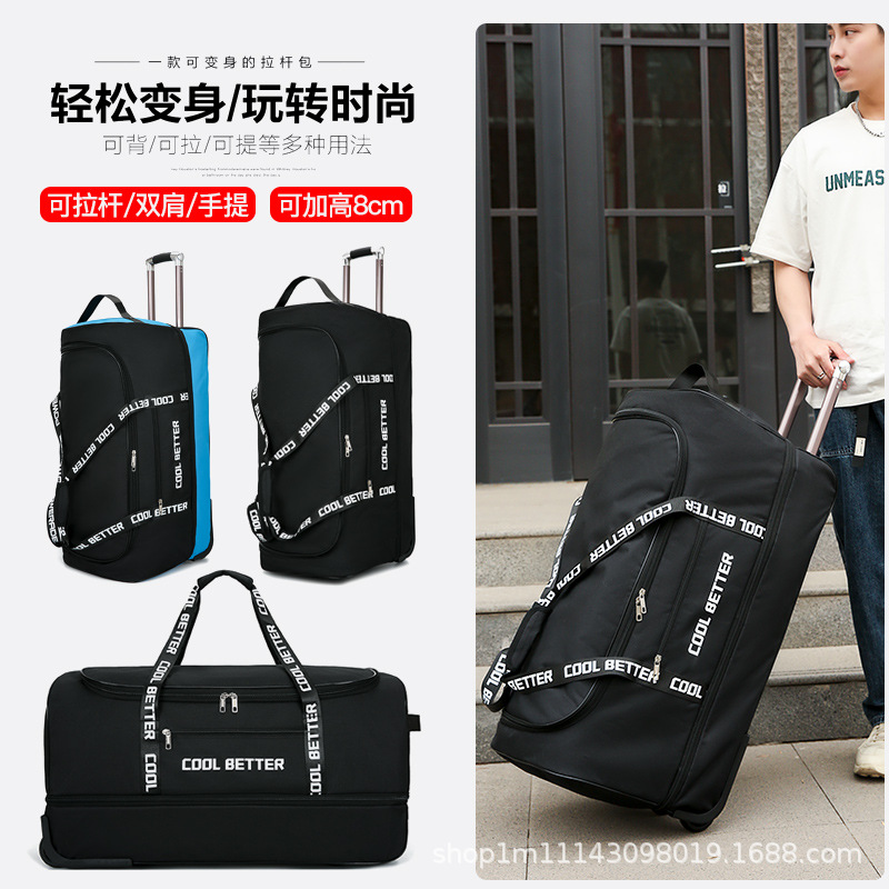 Bolsa de gran capacidad con ru - Foldable Rolling Luggage Bag reseña y precio