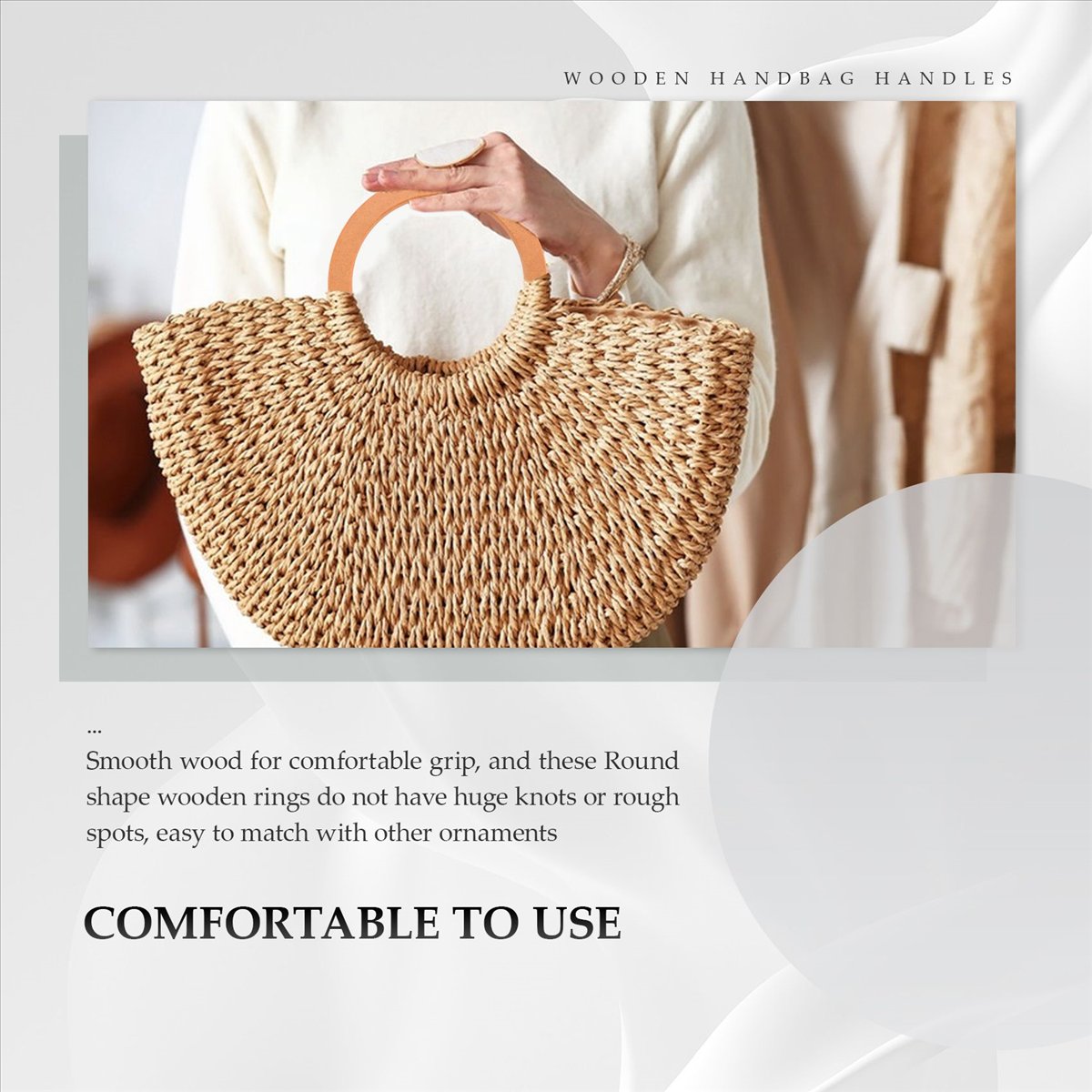 4 asas redondas de madera de r - Handbags reseña y precio